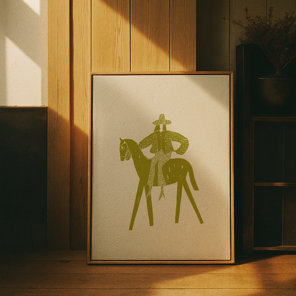 Solo Rider Dark Moss Framed Print