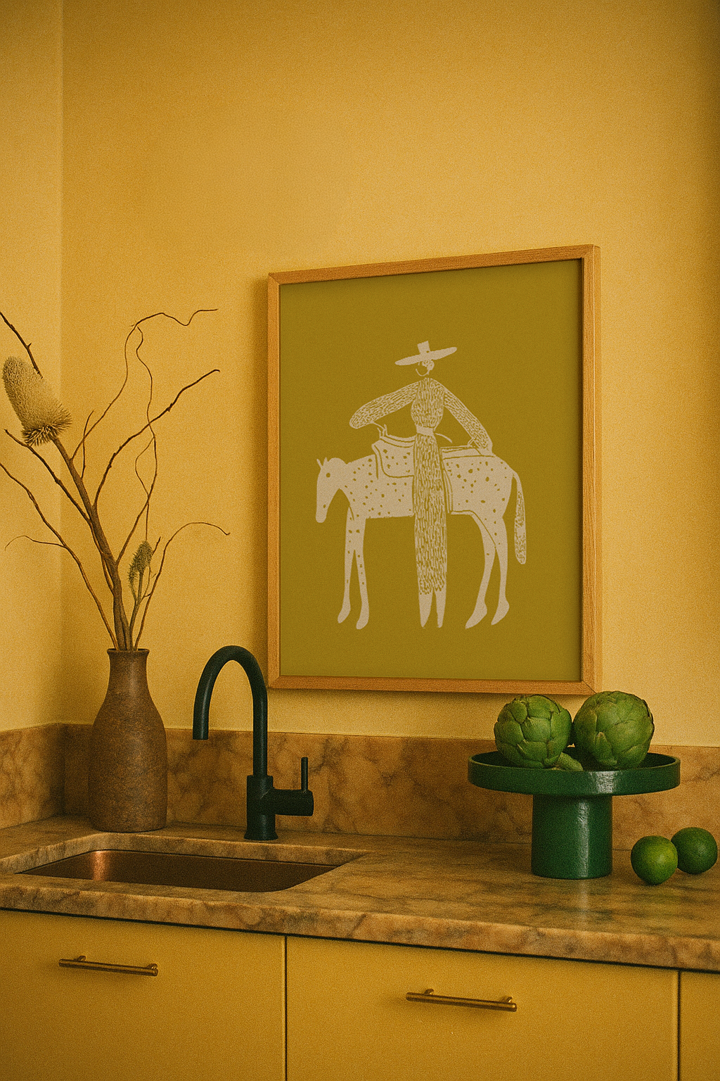 Solo Steady Mustard Framed Print