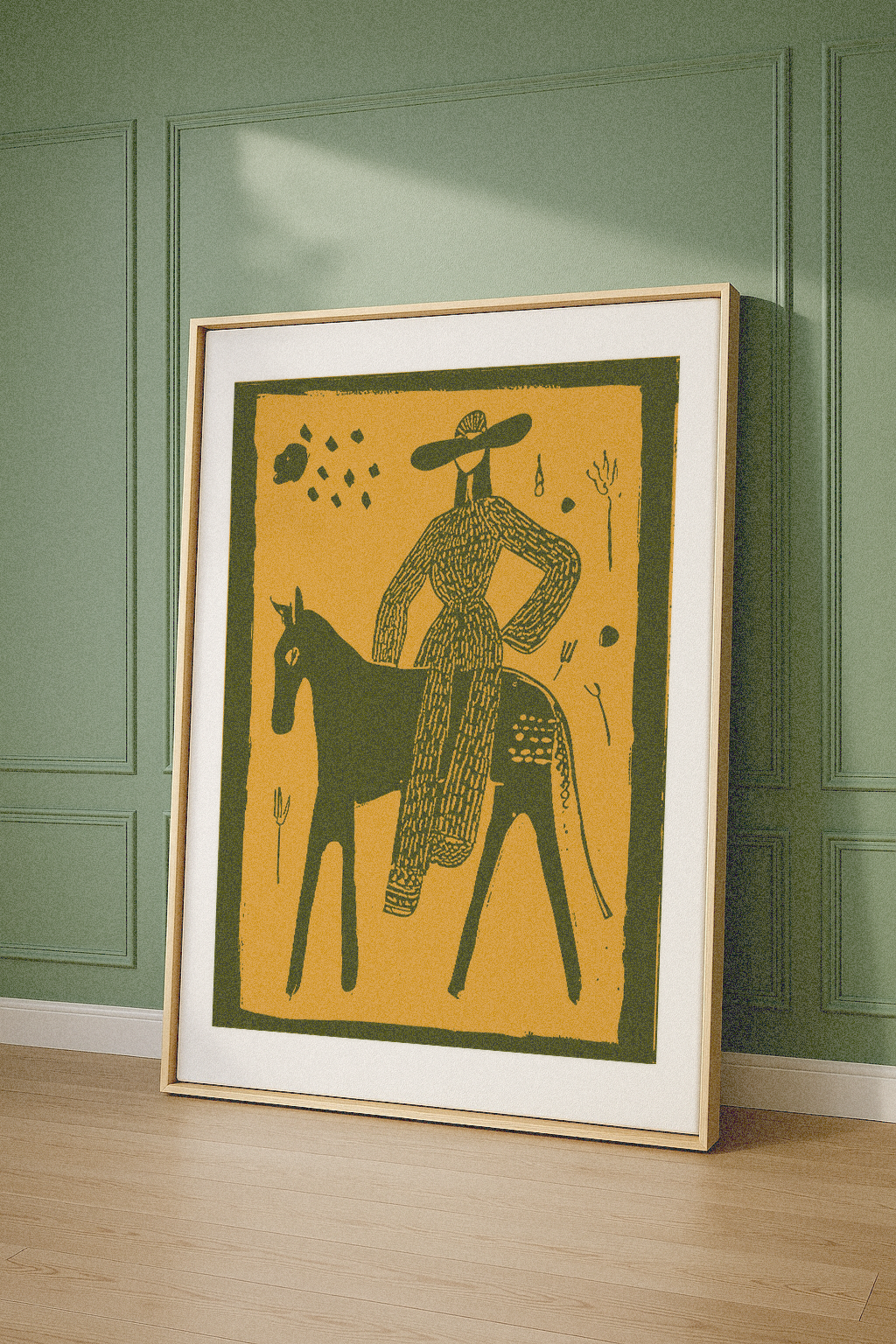 Yes Olive Mat Framed Print